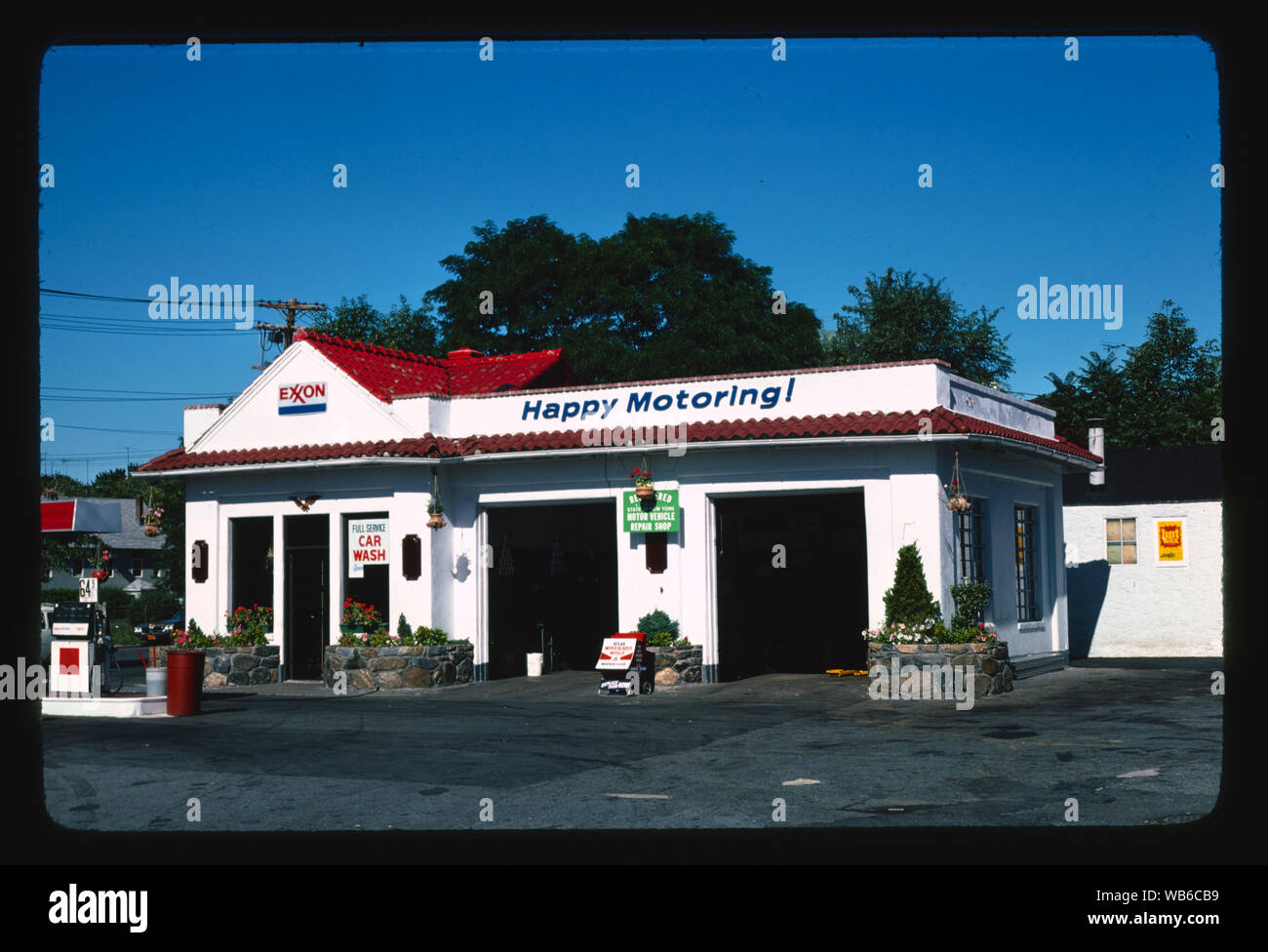 Exxon Station, Long Island, New York Stock Photo