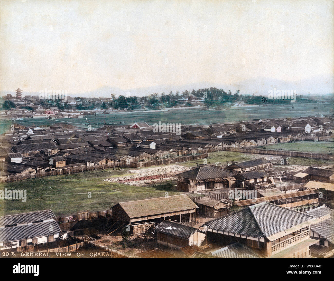 [ 1890s Japan - View on Osaka ] — An extremely rare panoramic view of ...