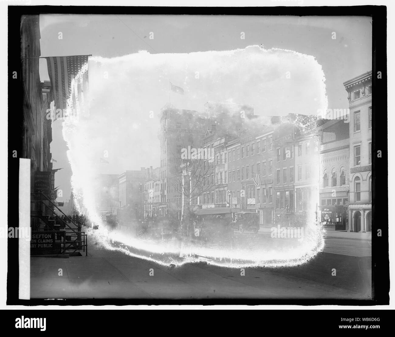 F St. w. from 6th, [Washington, D.C.] Abstract/medium: 1 negative : glass ; 8 x 10 in. or smaller Stock Photo
