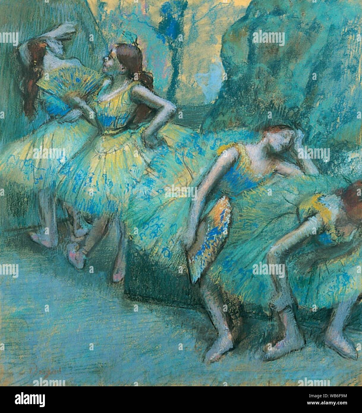 Edgar Degas - Ballet Dancers in the Wings. Stock Photo