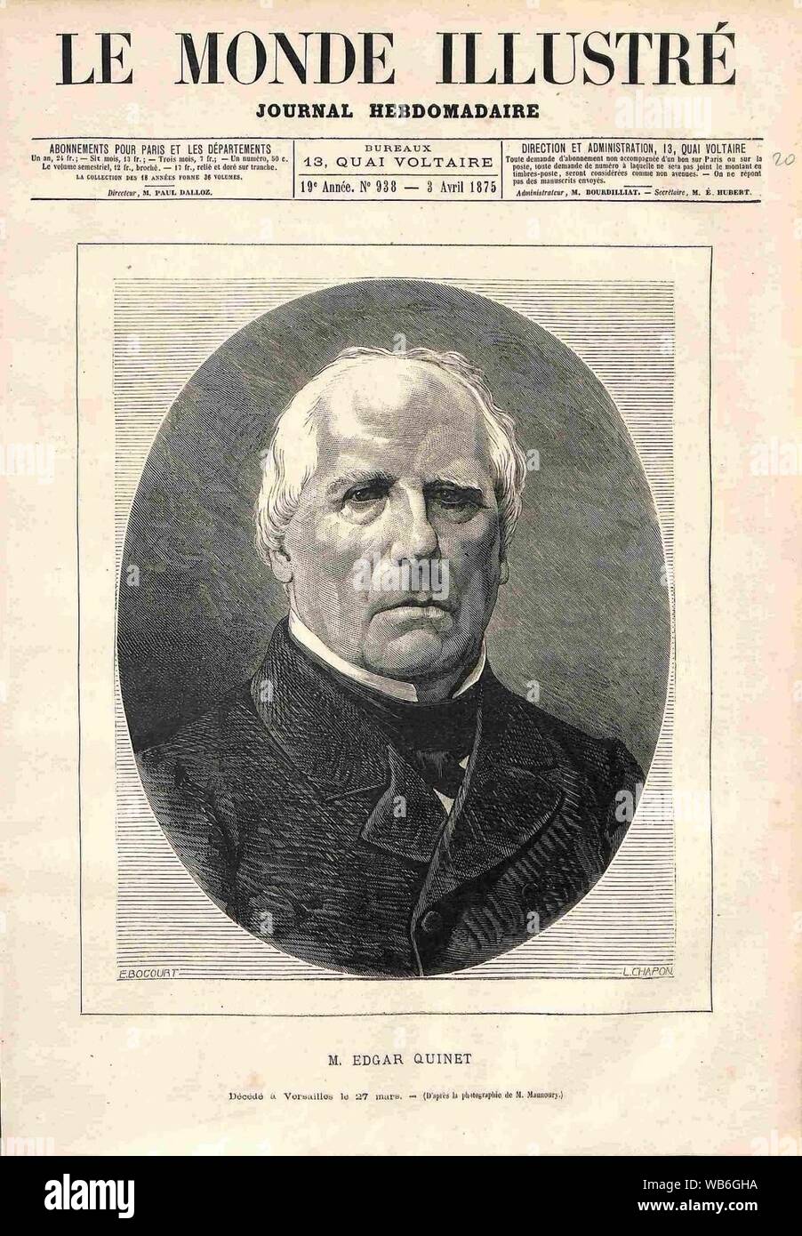 Edgar Monde illustré 1875 Stock Photo Alamy