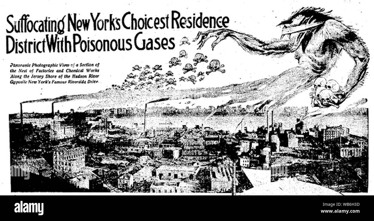 Edgewater 1915 air pollution. Stock Photo