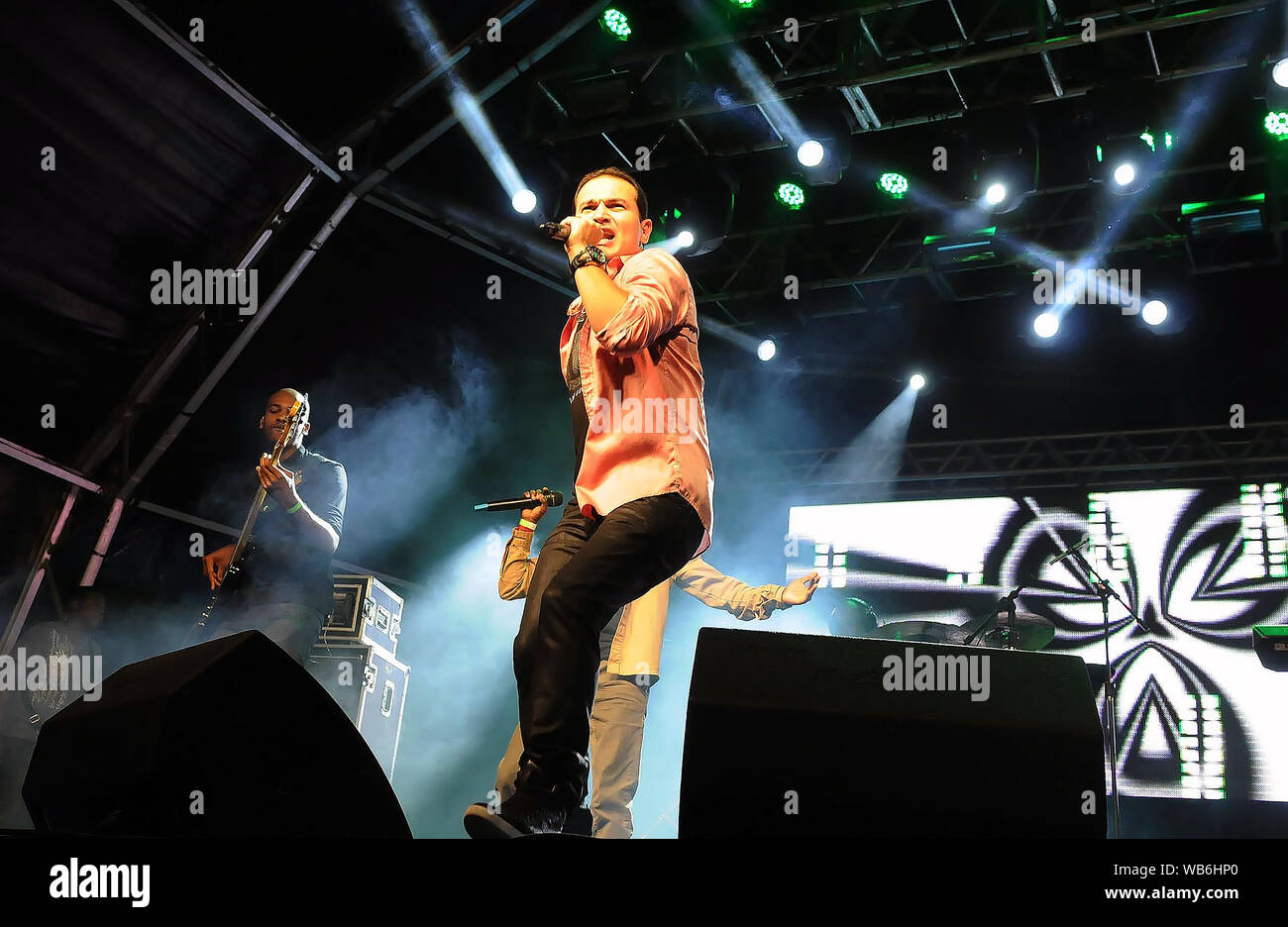 Rio de Janeiro, Brazil, December 10, 2011. Singer Davi Sacer, during his show at the Festival Promessas no Aterro do Flamengo, in the city of Rio de J Stock Photo