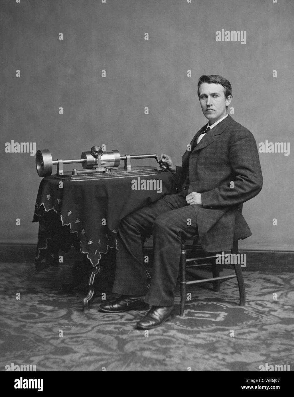 Edison and phonograph edit2 Stock Photo - Alamy