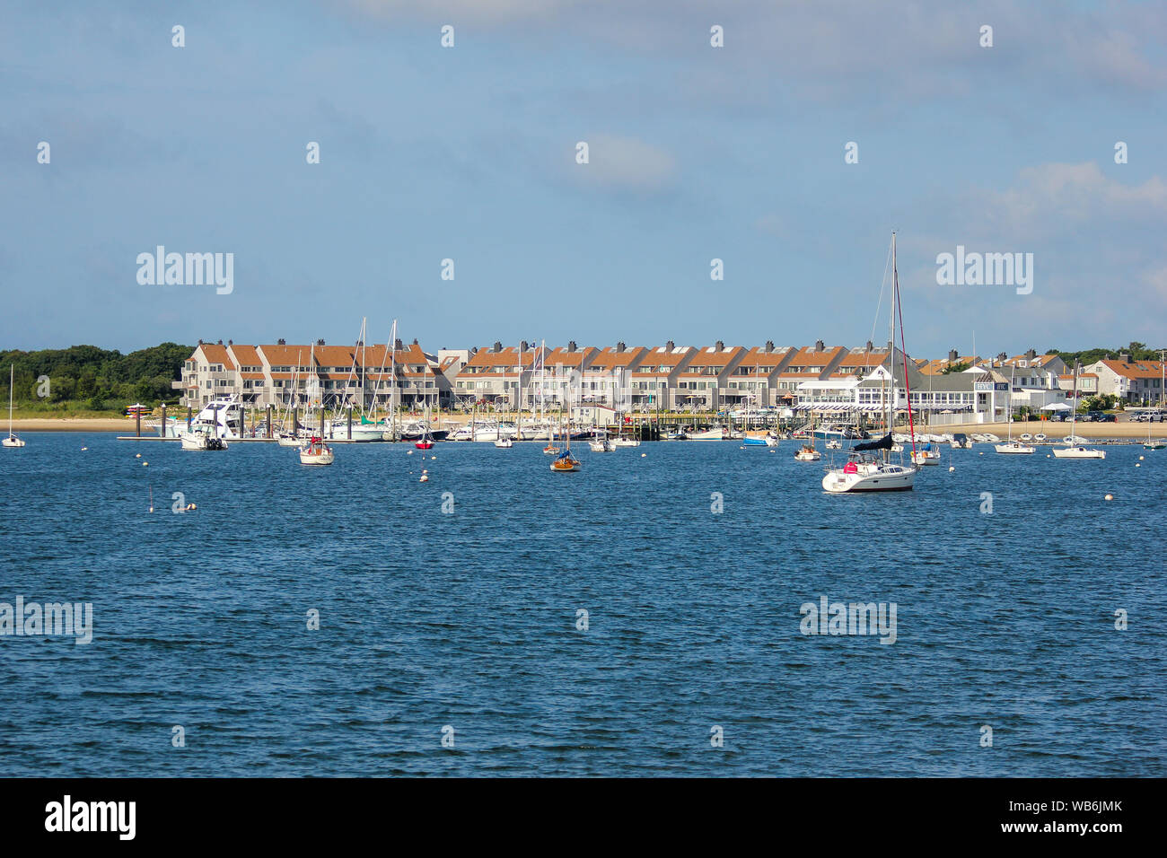 Yachtsman Condominiums viewed from Lewis Bay, Hyannis, Barnstable, Cape