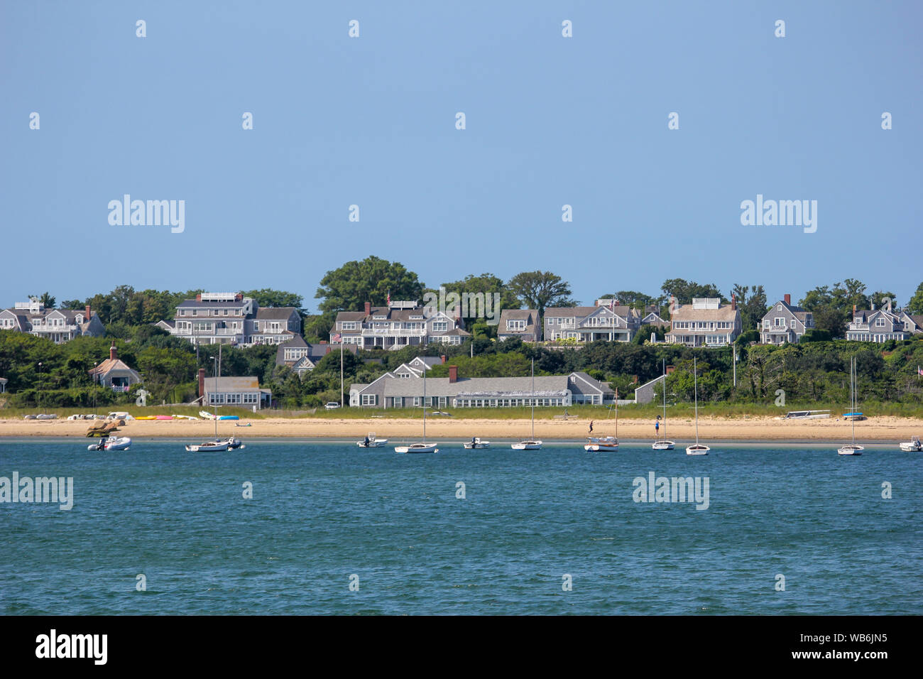 Waterfront homes, Nantucket, Massachusetts, United States Stock Photo
