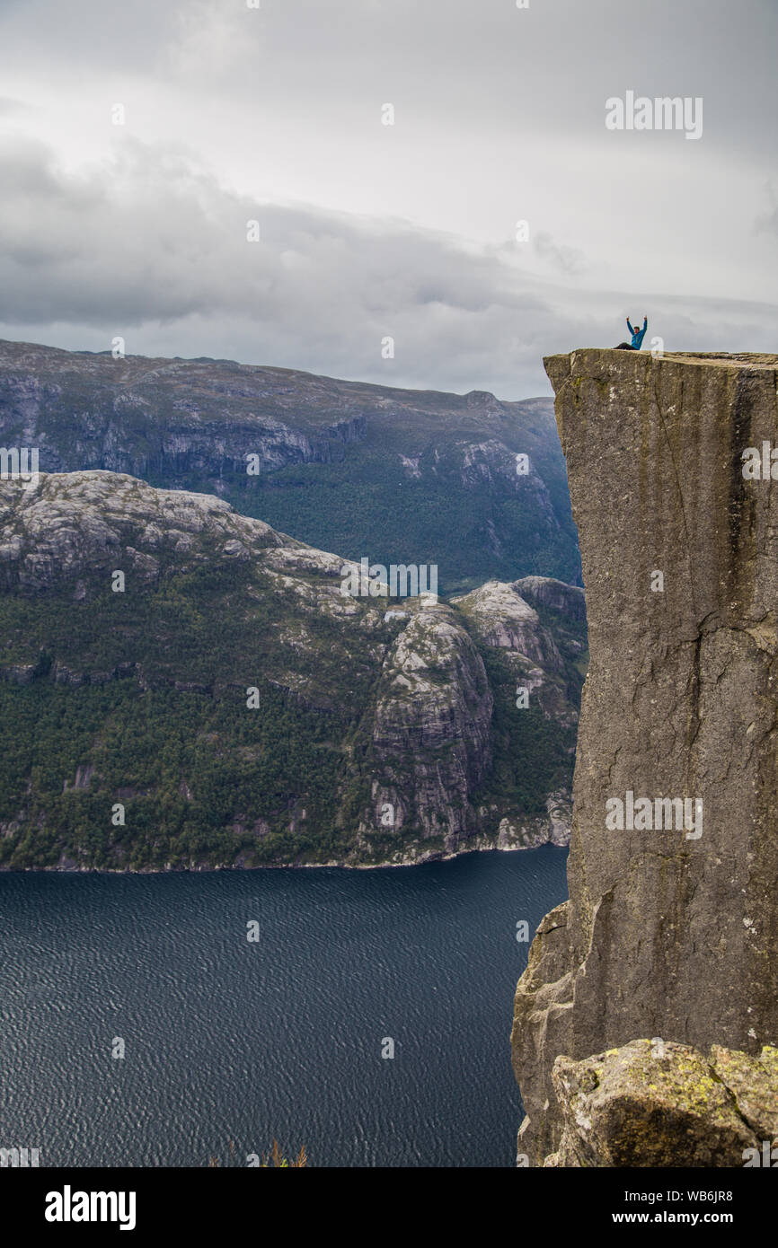 Views of the pulpit rock in Stavenger in Norway Stock Photo