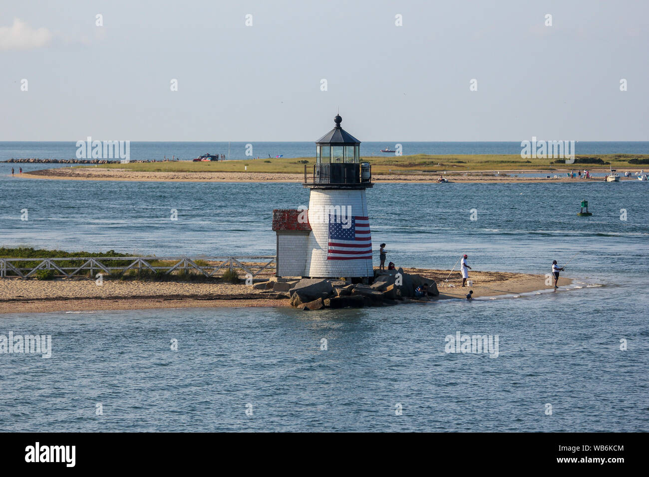 Brant Point Lighthouse, Brant Point, Nantucket, Massachusetts, United States Stock Photo