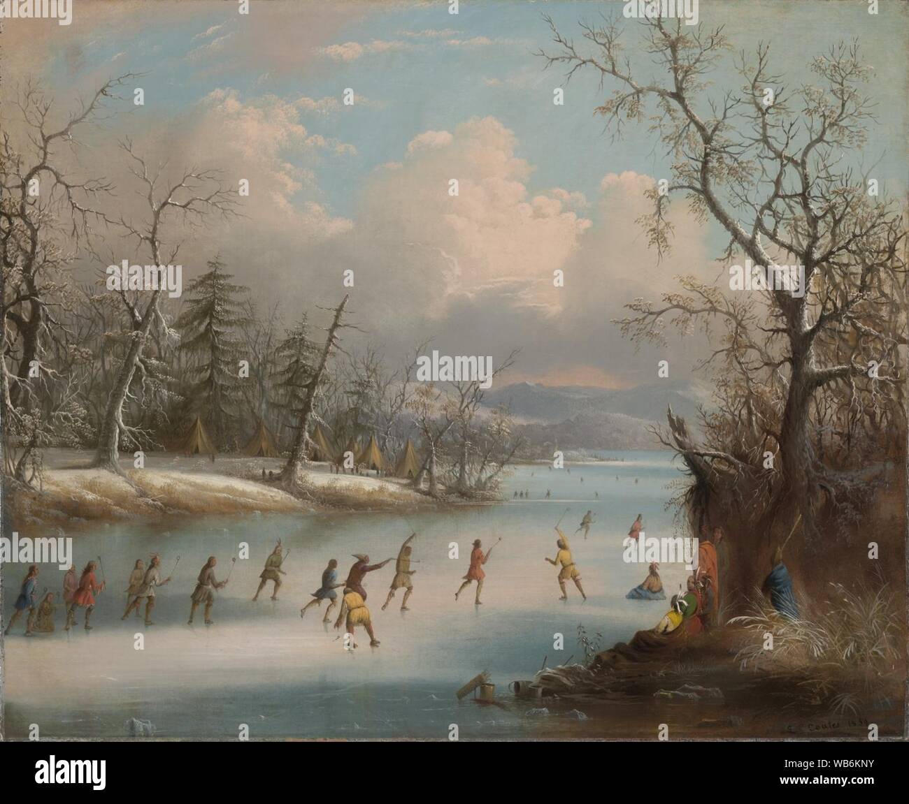 Edmund C. Coates Indians Playing Lacrosse on the Ice Stock Photo Alamy