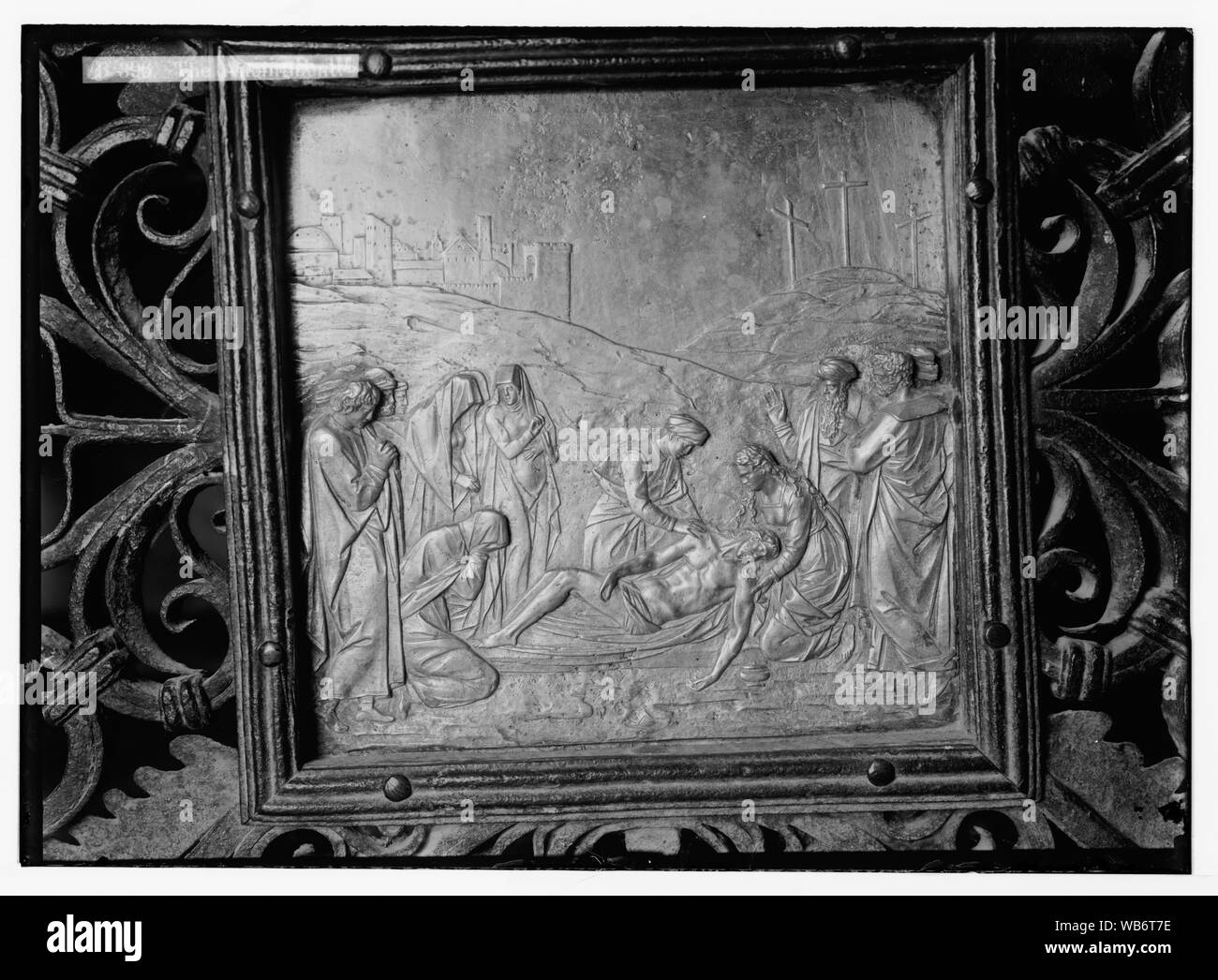 Famous Florentine bronzes in Church of the Holy Sepulchre. The Anointment Abstract/medium: G. Eric and Edith Matson Photograph Collection Stock Photo