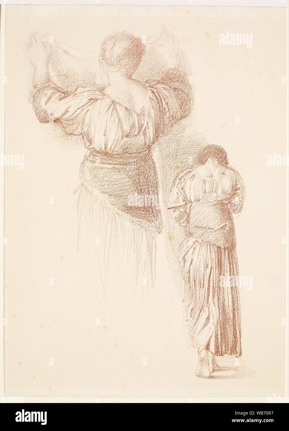 Edward Burne-Jones - Female - Drapery Studies, Studies of female Drapery seen from the back Stock Photo