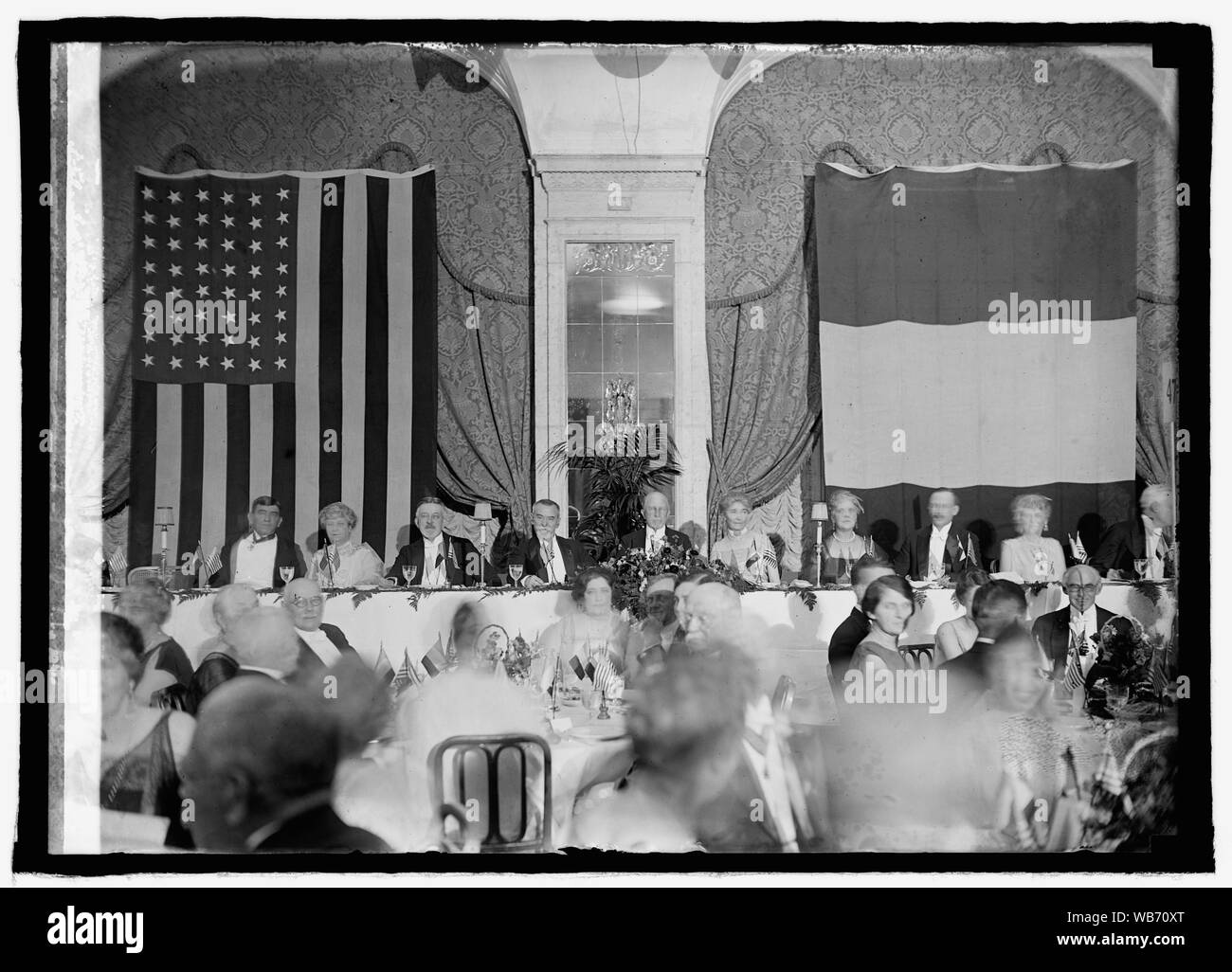 Farwell Dinner to Amb. Jusserand at Willard Hotel, [Washington, D.C., 1/10/25] Abstract/medium: 1 negative : glass ; 5 x 7 in. or smaller Stock Photo