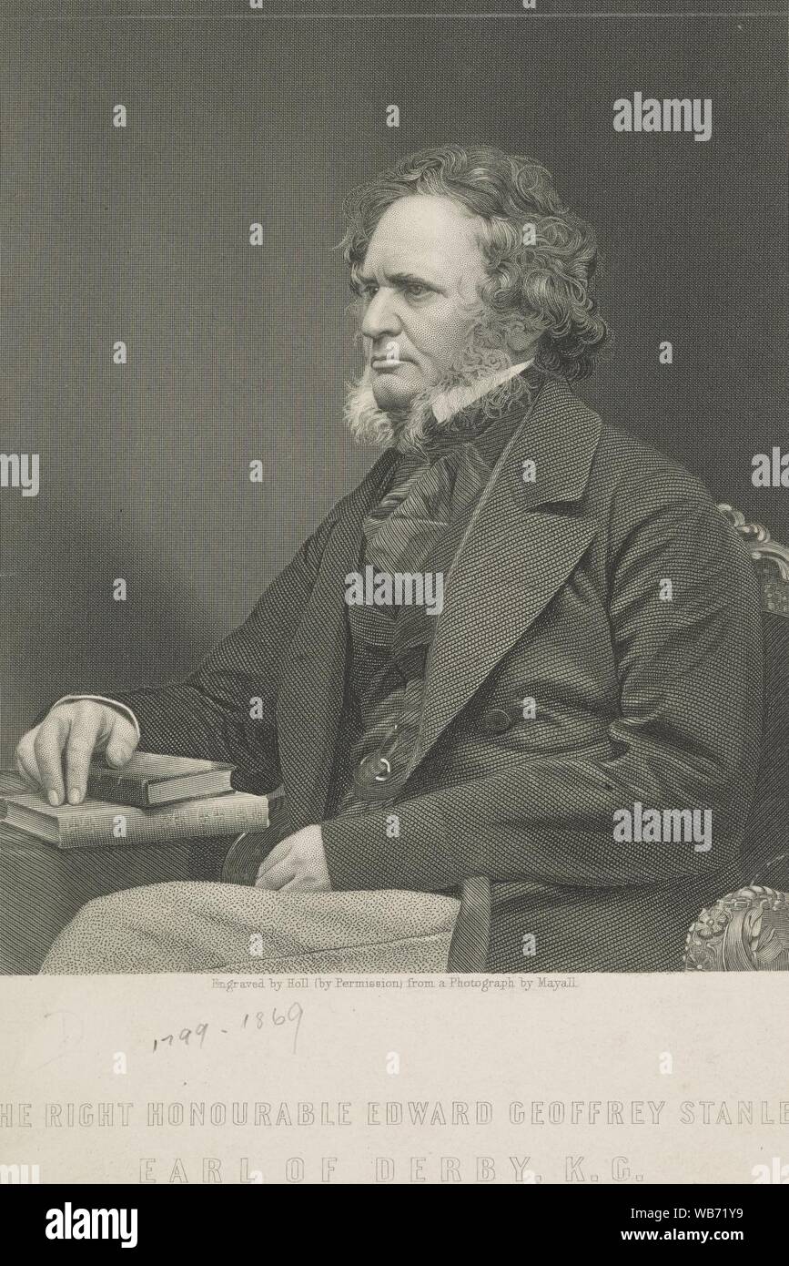 Posterazzi Edward George Geoffrey Stanley 14th Earl of Derby Lord Stanley  1799 to 1869 English Statesman & Three Times Prime Mini Poster Print - 26 x  32 