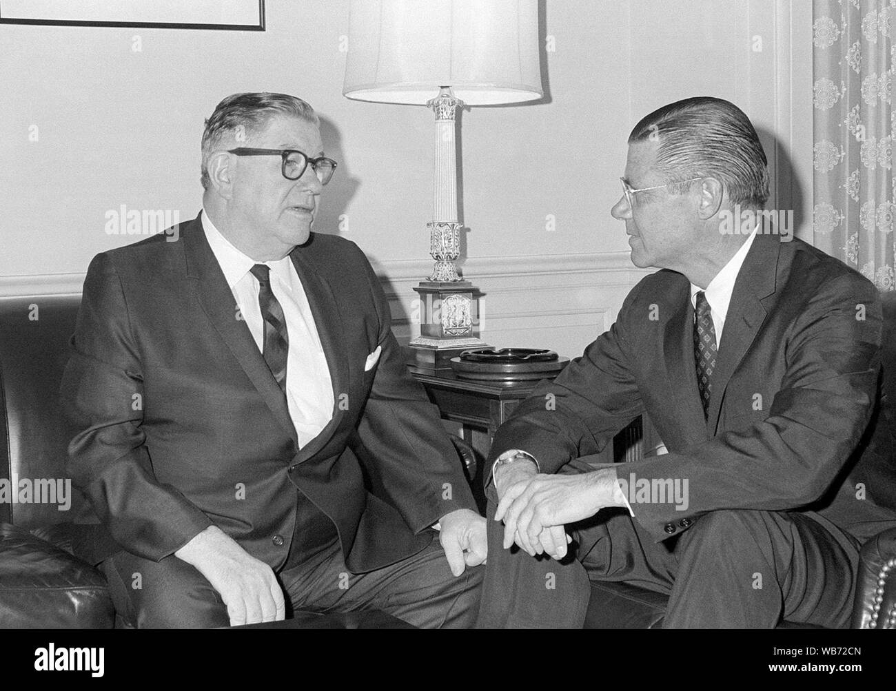 Edward J. Patten meeting with Robert McNamara, August 1965. Stock Photo