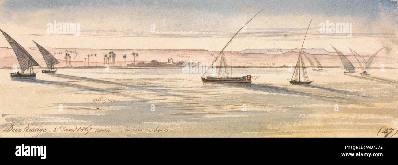 Edward Lear - Deir Kadige, noon., January 2, 1867 (27) Stock Photo