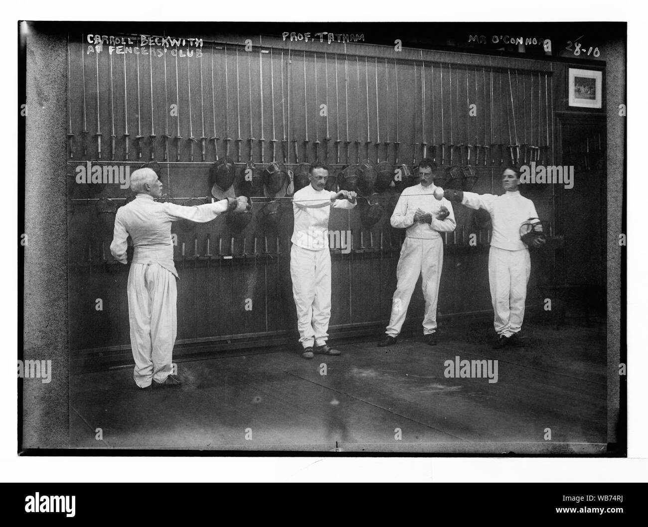 Fencers club: Carroll Beckwith, Mr. O'Connor, Prof. Tatham Abstract/medium: 1 negative : glass ; 5 x 7 in. or smaller. Stock Photo