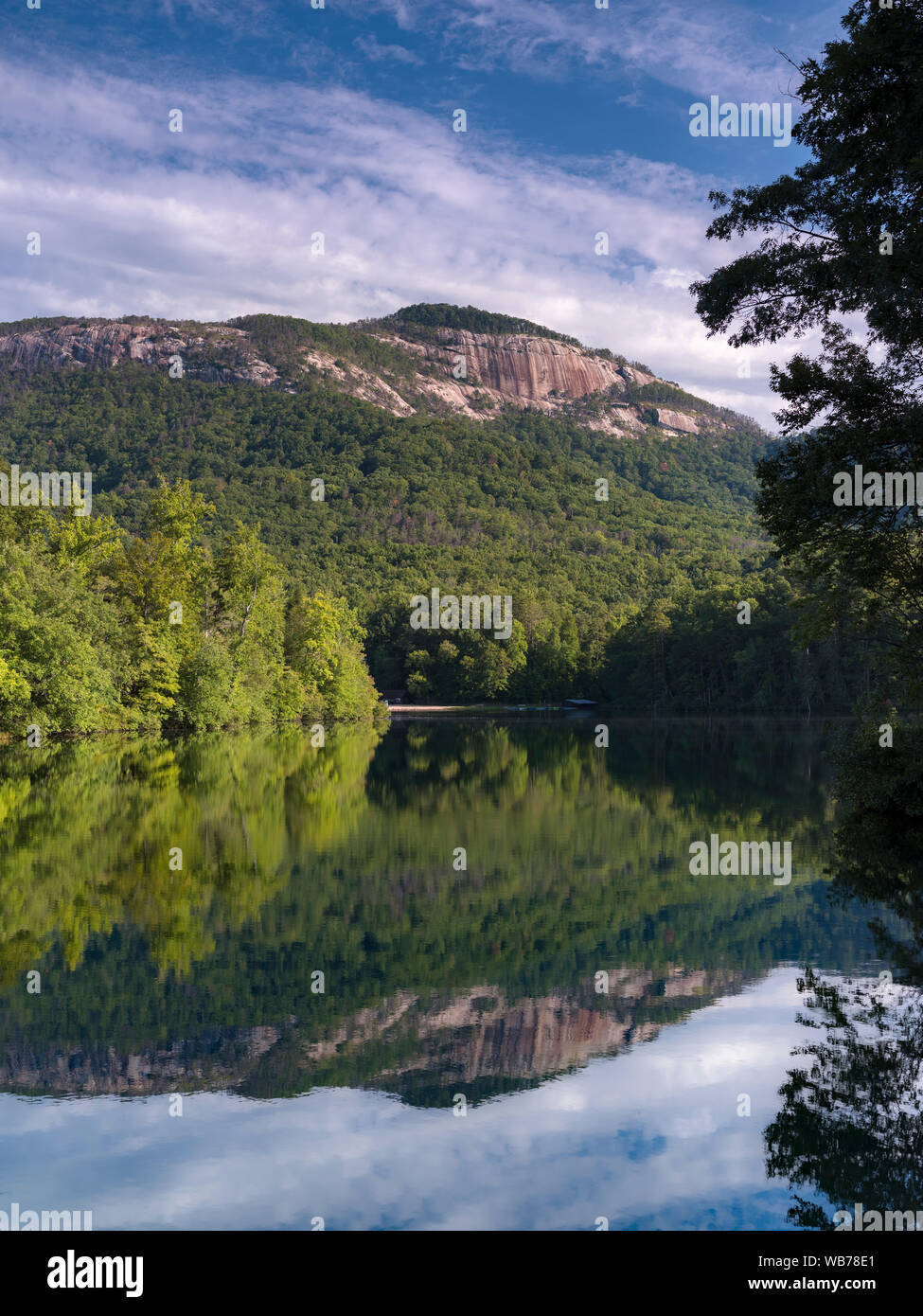Table Rock reflecting in Pinnacle Lake at Table Rock State Park
