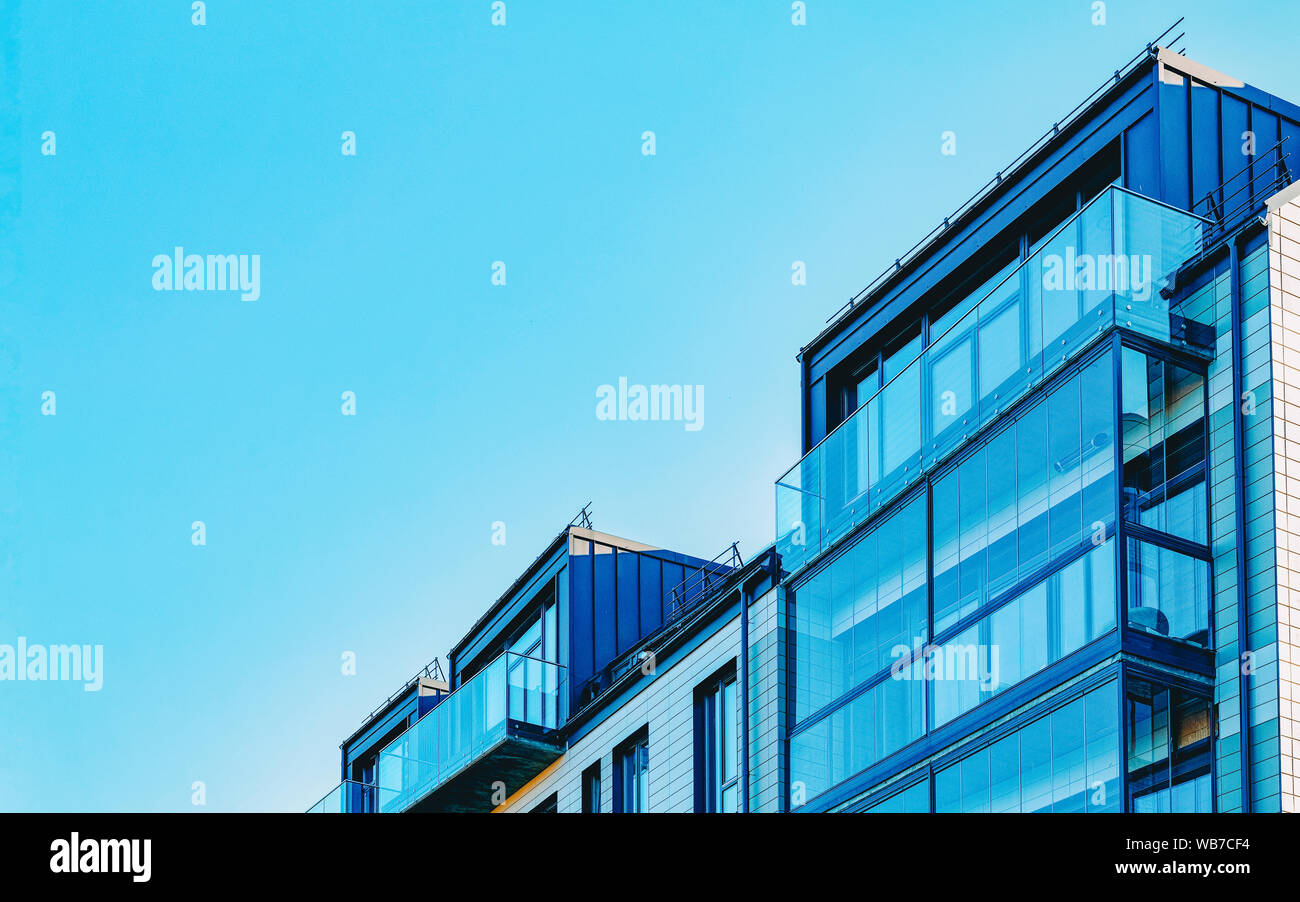 Facade of a modern residential apartment house building. Including ...