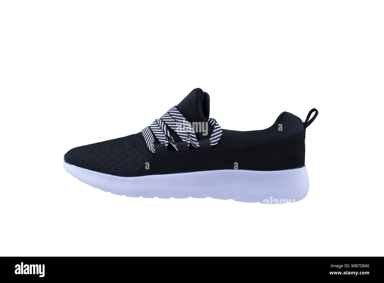 black sports shoes with white sole