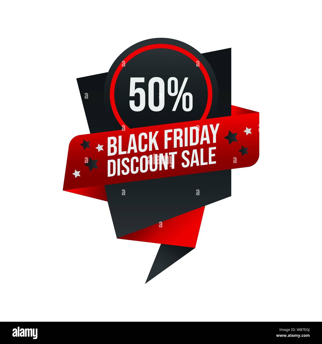 Black friday promotion sale banner or tag with black and red color