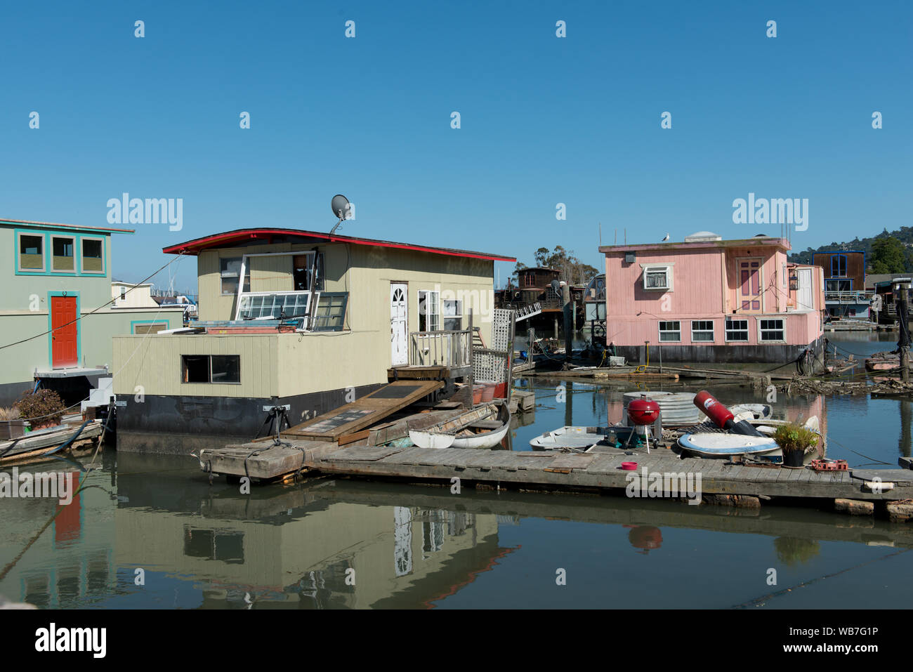 Floating homes in Richardson Bay, Sausalito, California Stock Photo Alamy