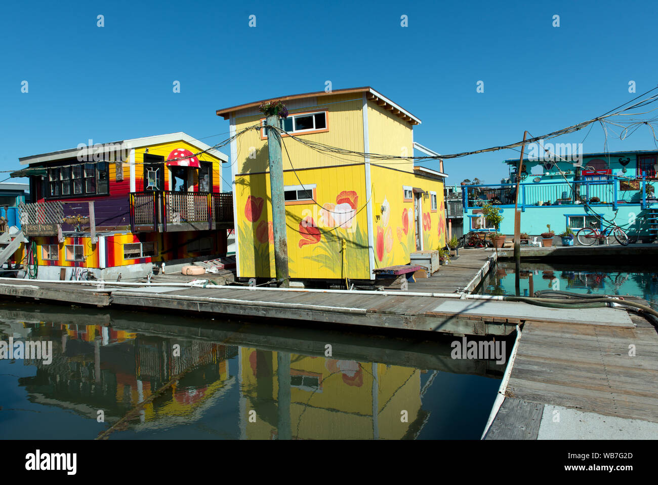 Floating homes in Richardson Bay, Sausalito, California Stock Photo Alamy