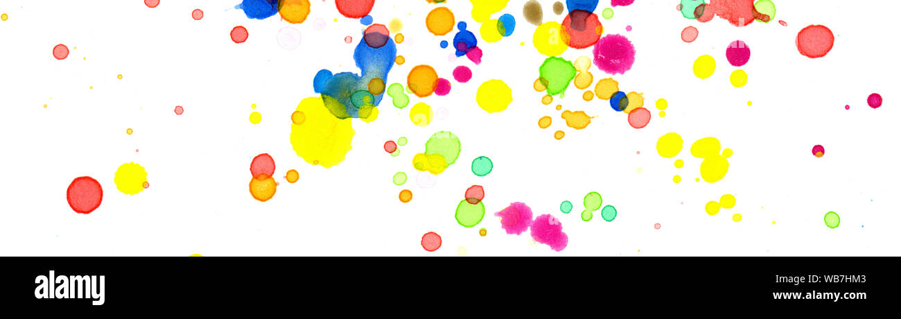 Colored splashes in abstract shape, painting background, banner and ...