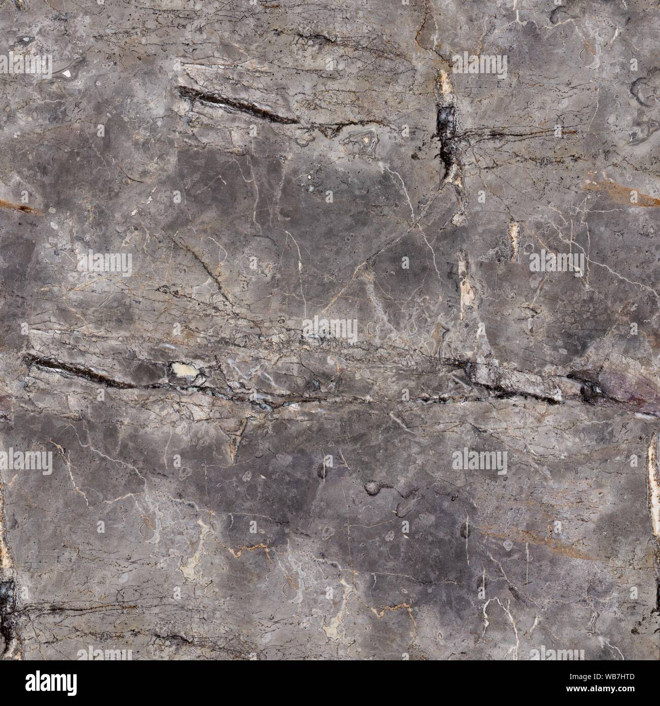 Light grey marble texture with cracks. Seamless square backgroun Stock Photo