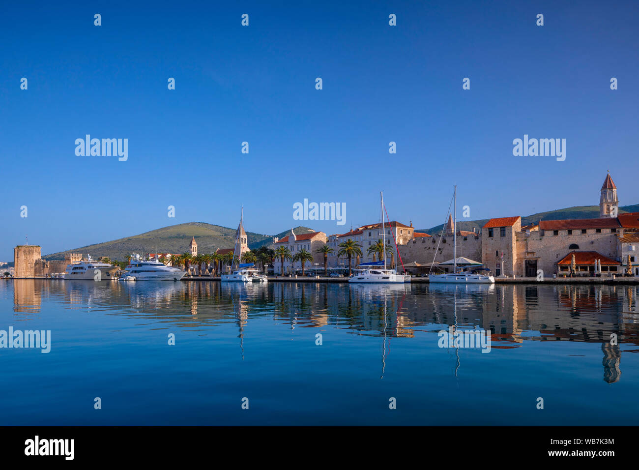 Trogir Harbour, Trogir, Dalmatian Coast, Croatia, Europe Stock Photo