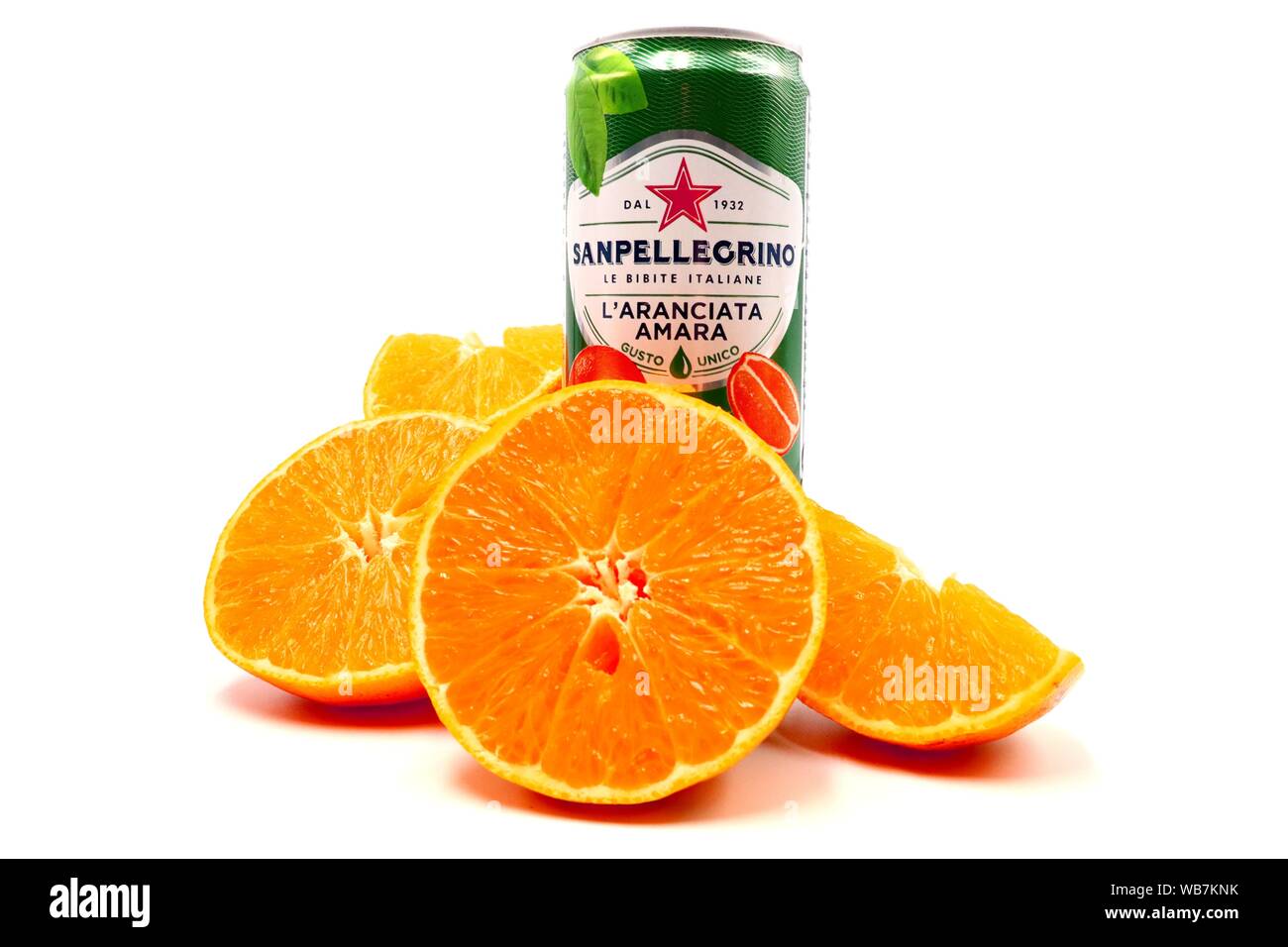 Sanpellegrino Italian sparkling Bitter Orange Juice can Stock Photo Alamy