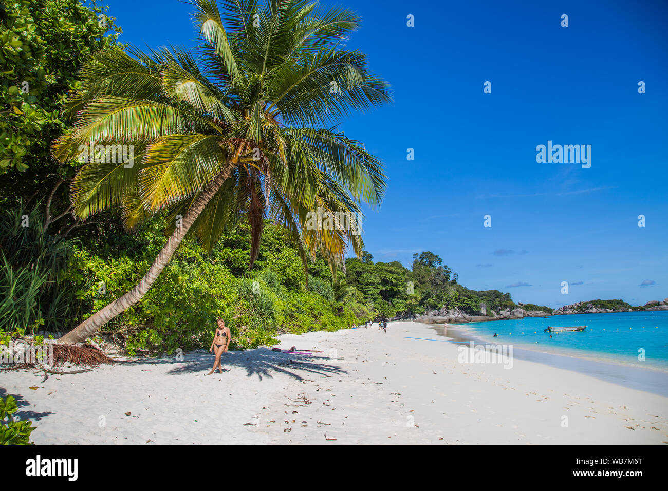 Similan island views from the beach and above, in Thailand Stock Photo