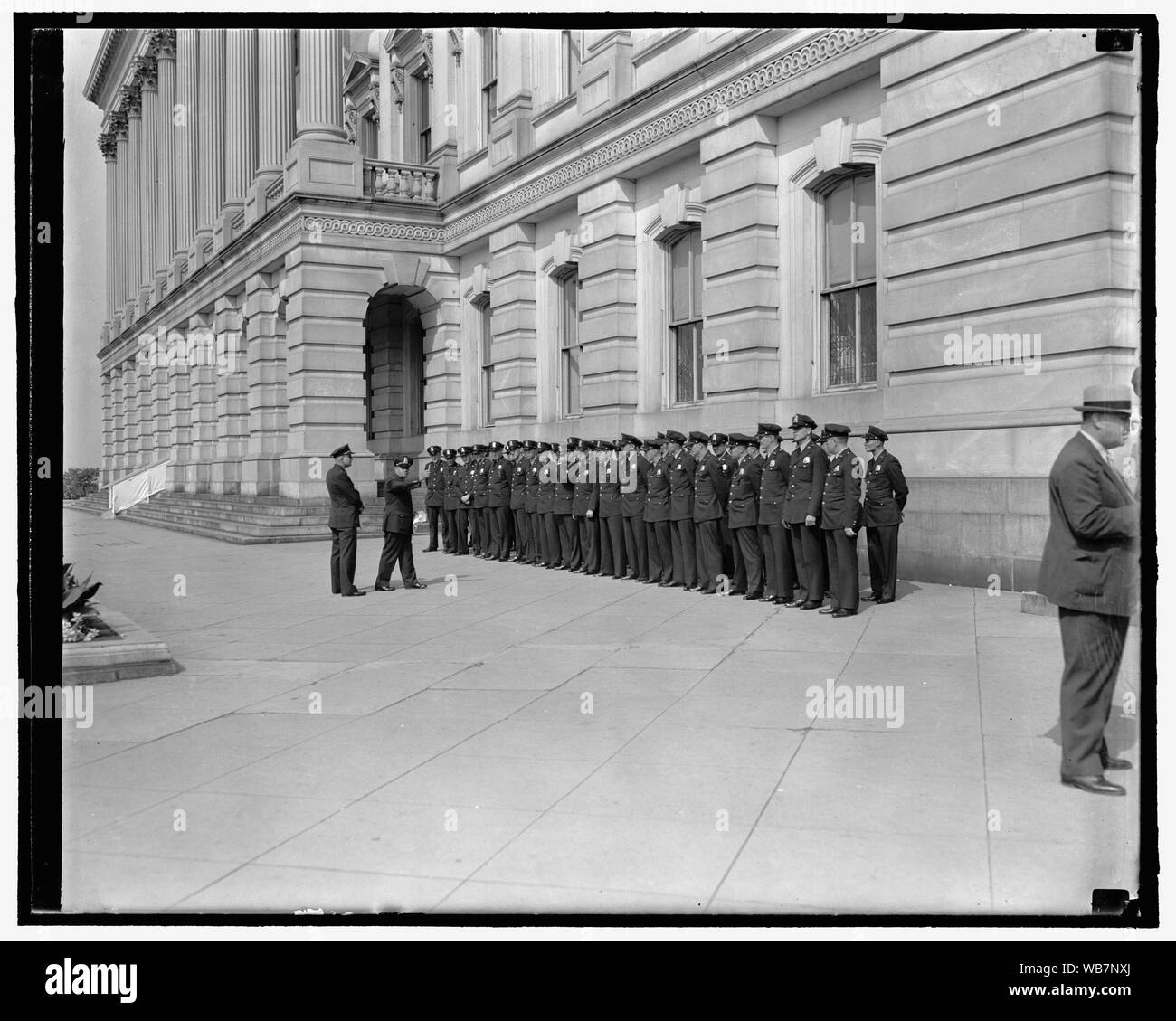 Formation of police on the terrace, west front of the U.S. Capitol ...