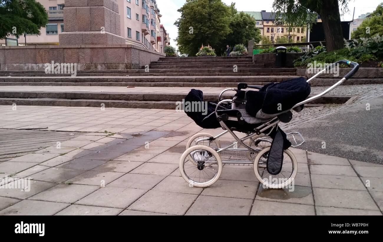 little town wooden pram