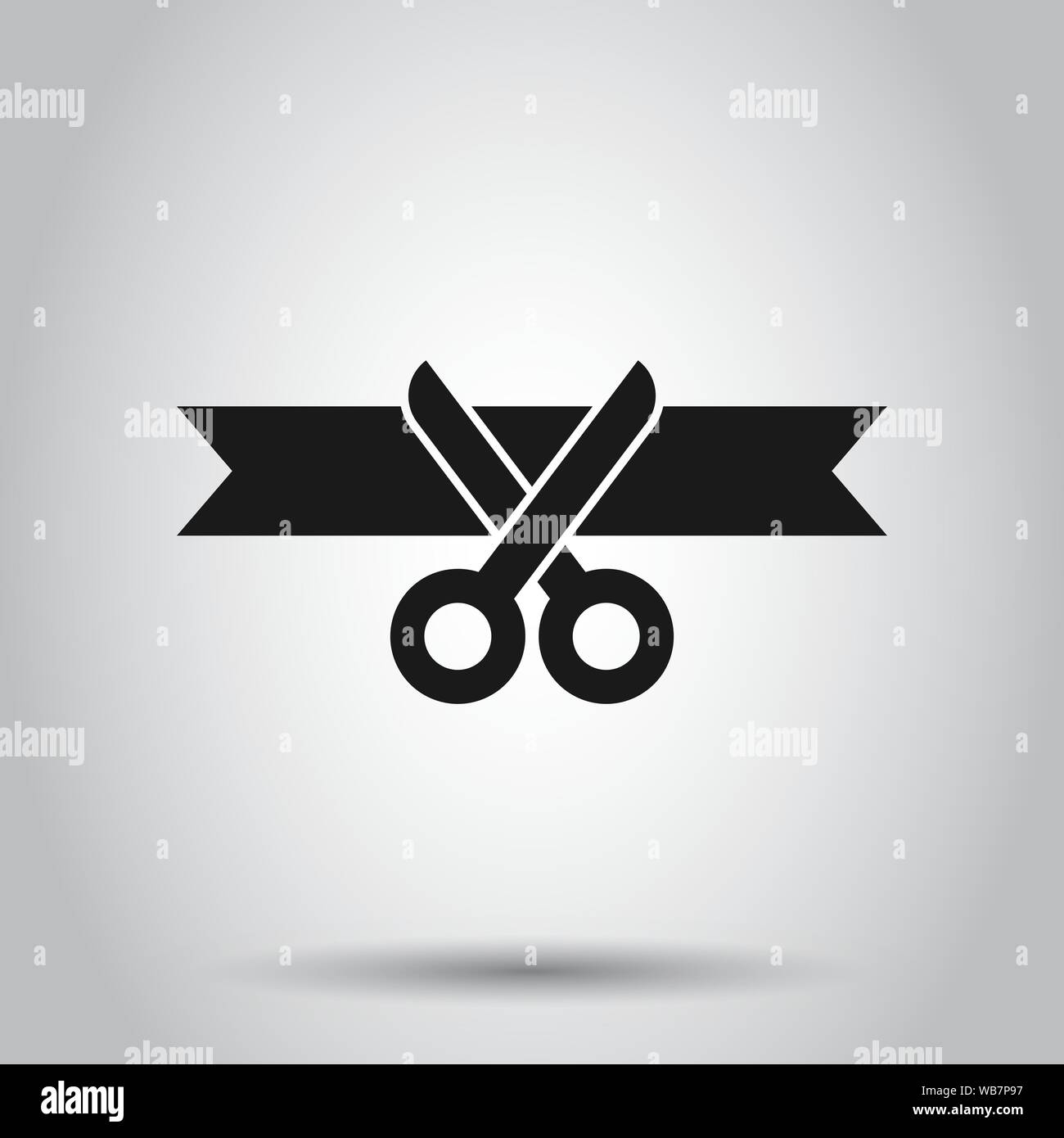 Scissors and plants diamond cut out badge Vector Image
