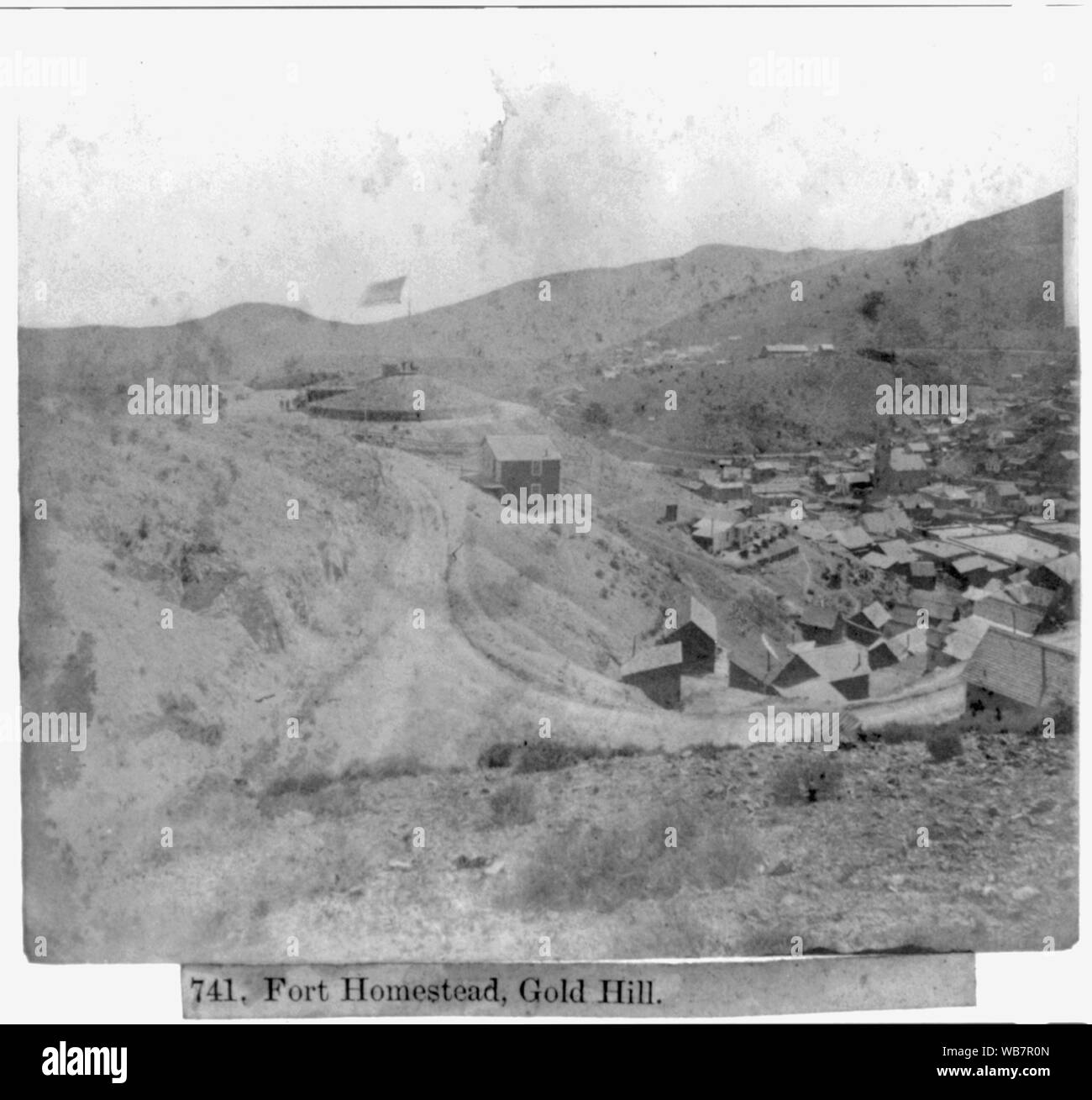 Fort Homestead, Gold Hill Abstract/medium: 1 photographic print : half stereograph, albumen. Stock Photo