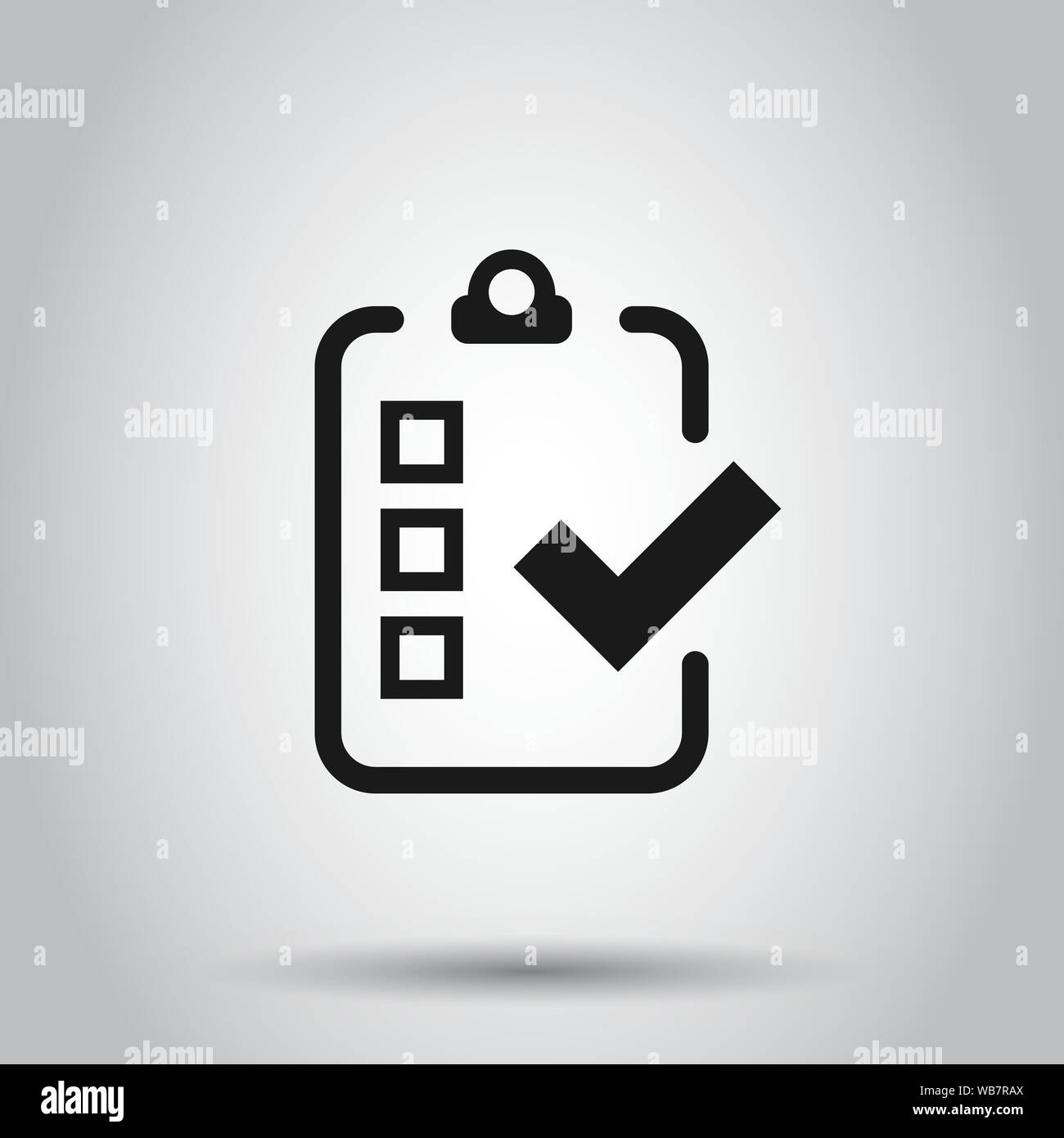 Checklist document sign icon in flat style. Survey vector illustration ...