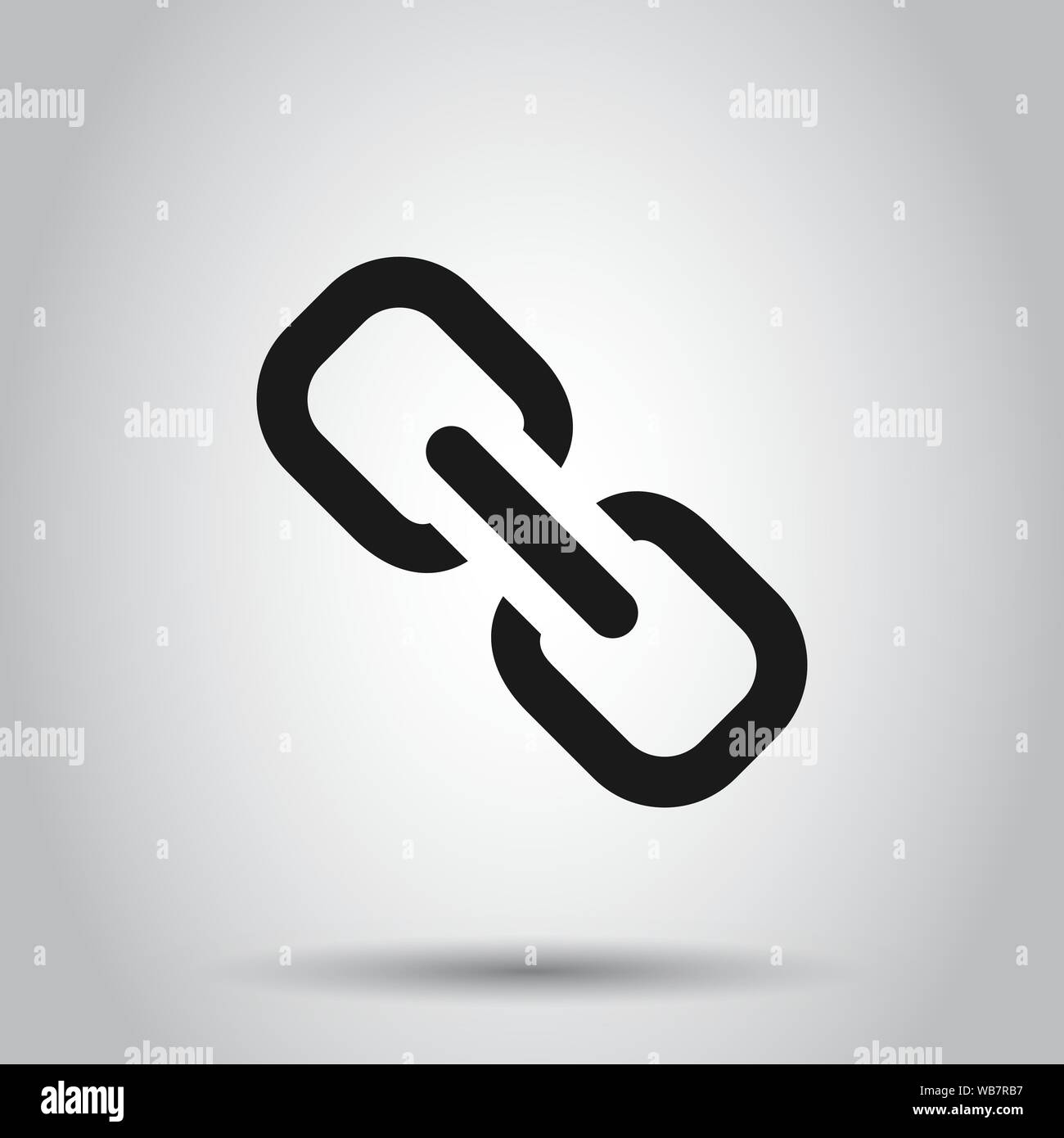 Chain sign icon in flat style. Link vector illustration on isolated ...