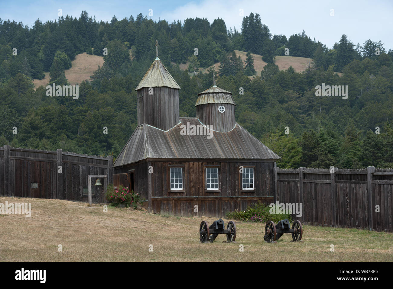 Fort Ross, a former Russian establishment on the west coast of North America in what is now Sonoma County, California Stock Photo
