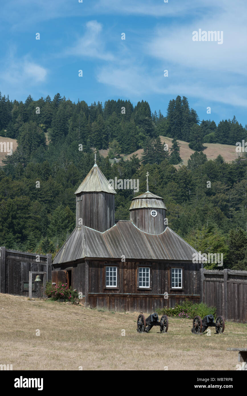 Fort Ross, a former Russian establishment on the west coast of North America in what is now Sonoma County, California Stock Photo