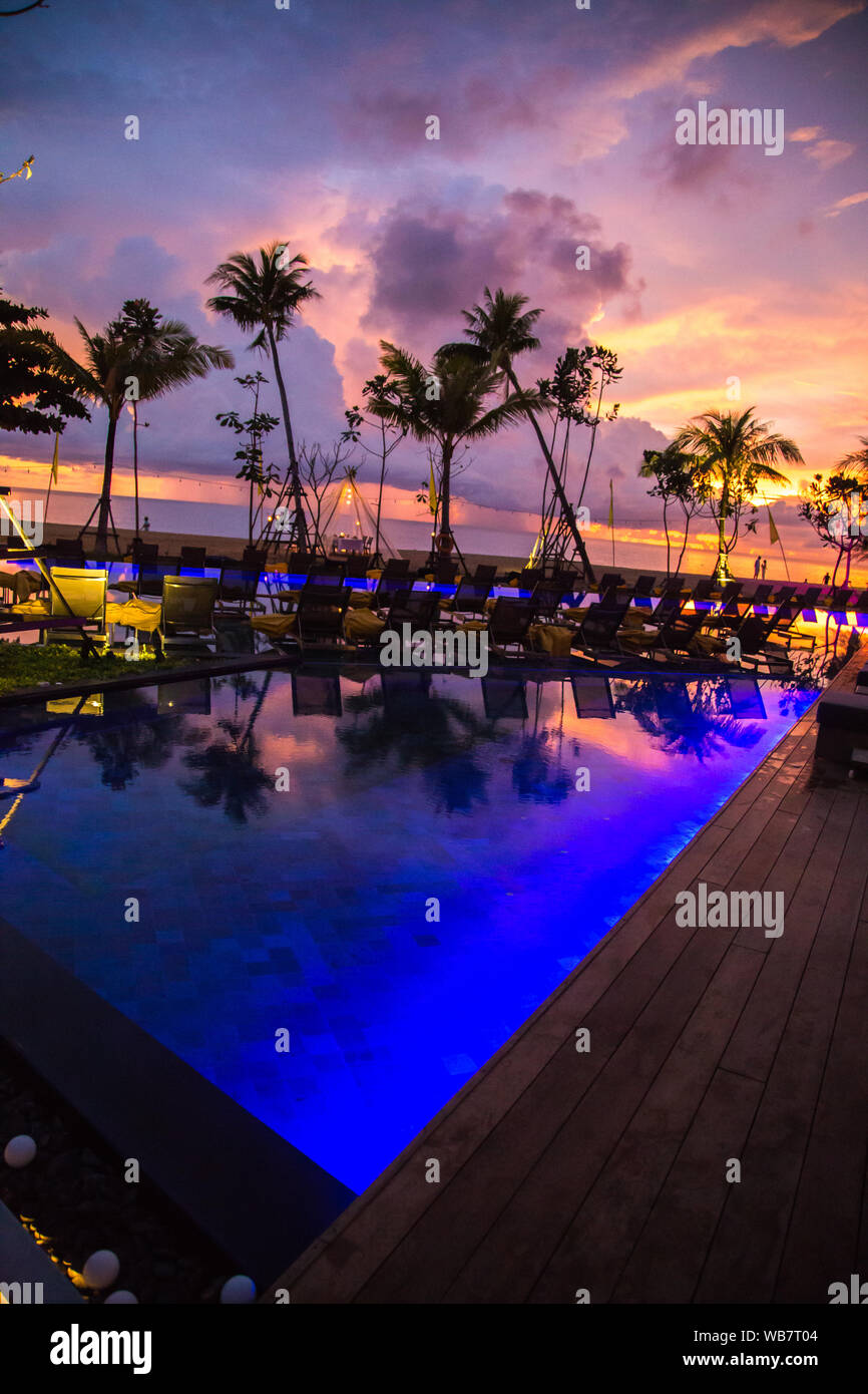 Khao Lak beach resort views at sunset, in Thailand Stock Photo - Alamy