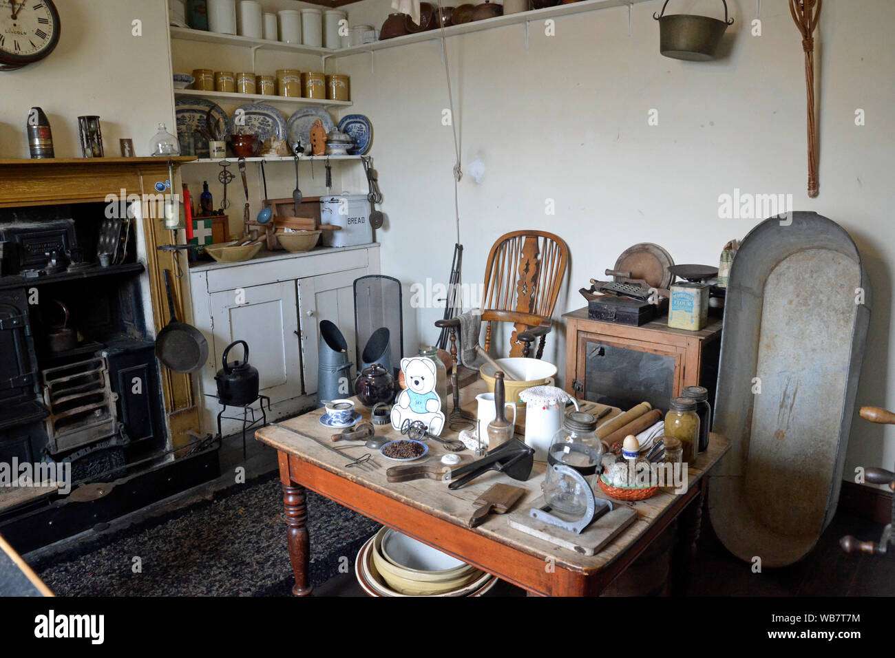 Victorian Kitchen at the Museum of Lincolnshire Life, Lincoln, Lincolnshire, UK Stock Photo