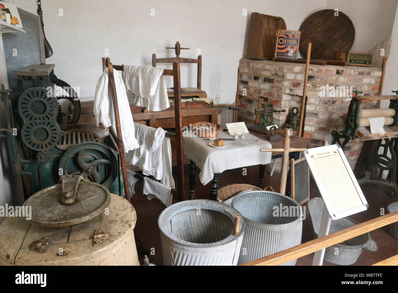 Victorian laundry or wash room at the Museum of Lincolnshire Life, Lincoln, Lincolnshire, UK Stock Photo