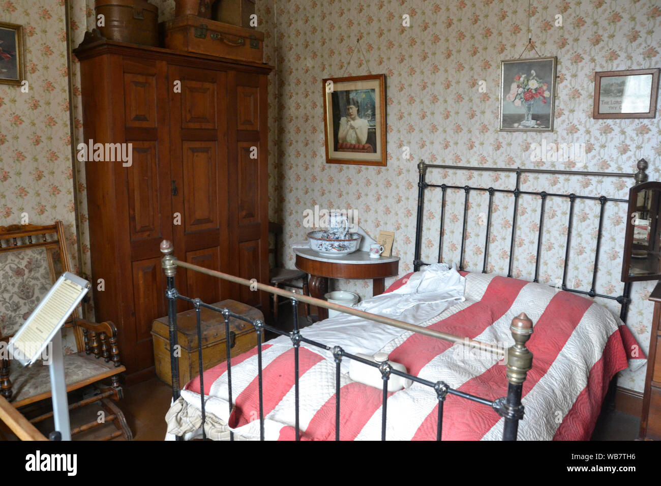 Victorian bedroom at the Museum of Lincolnshire Life, Lincoln, Lincolnshire, UK Stock Photo