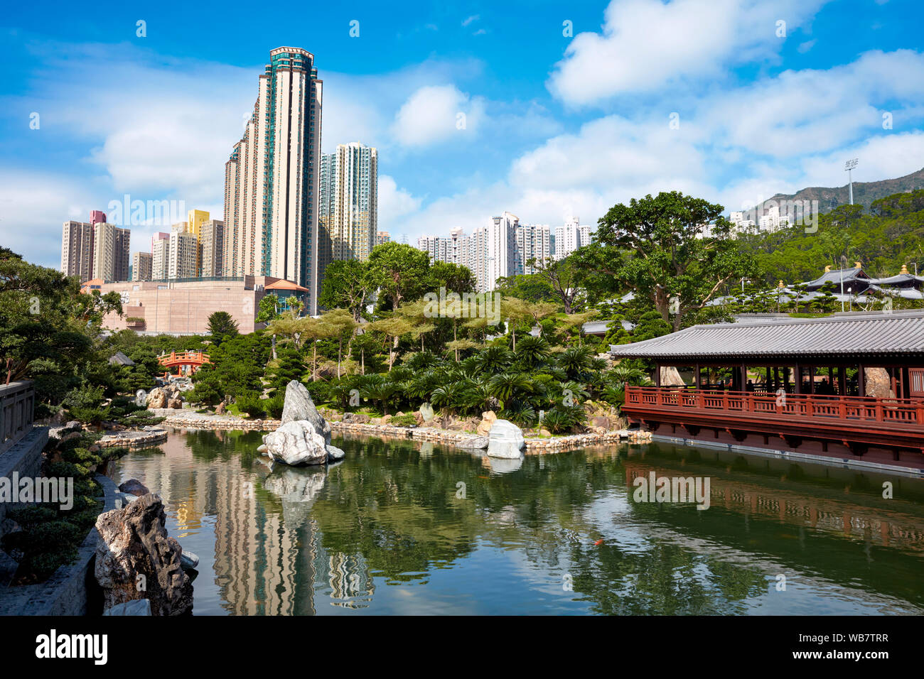Nan Lian Garden, a Chinese Classical Garden. Diamond Hill, Kowloon, Hong Kong, China. Stock Photo