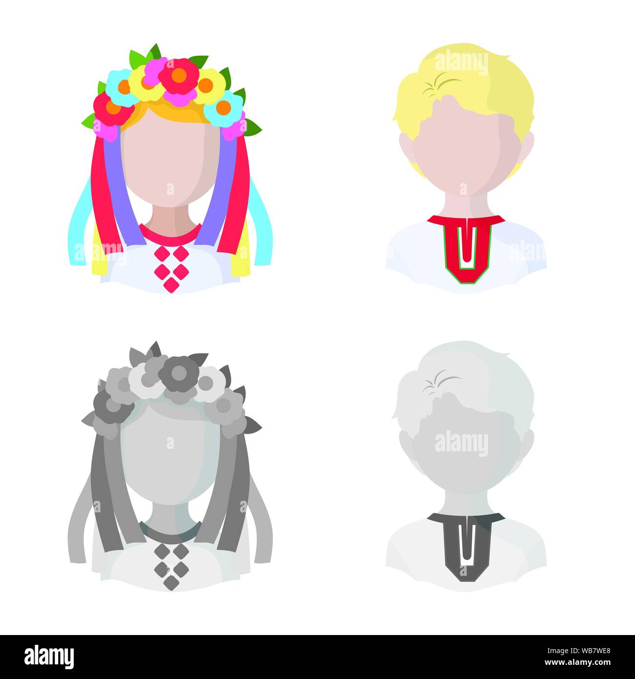 Vector illustration of imitator and resident icon. Collection of ...
