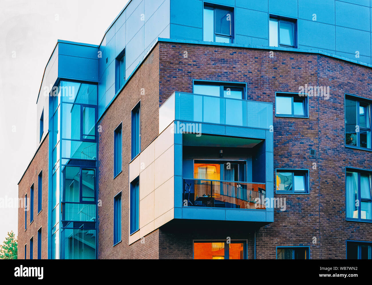 New modern flat apartment building exterior concept. Residential house and home Stock Photo Alamy
