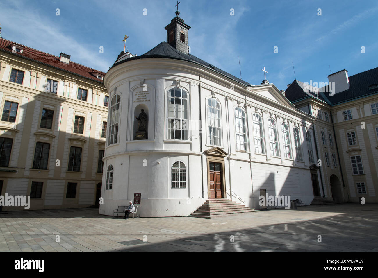 Kaple sv. Krize chapel on Prazsky hrad in Praha city in Czech republic Stock Photo