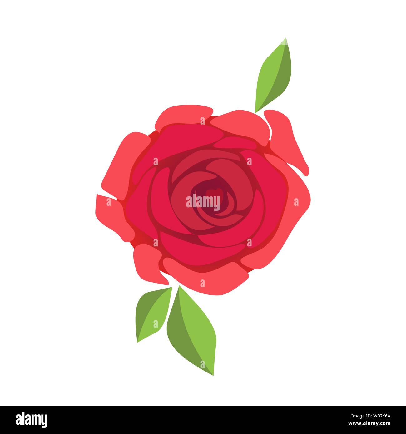 Image of beautiful red rose isolated on white background. Vector EPS10. Stock Vector