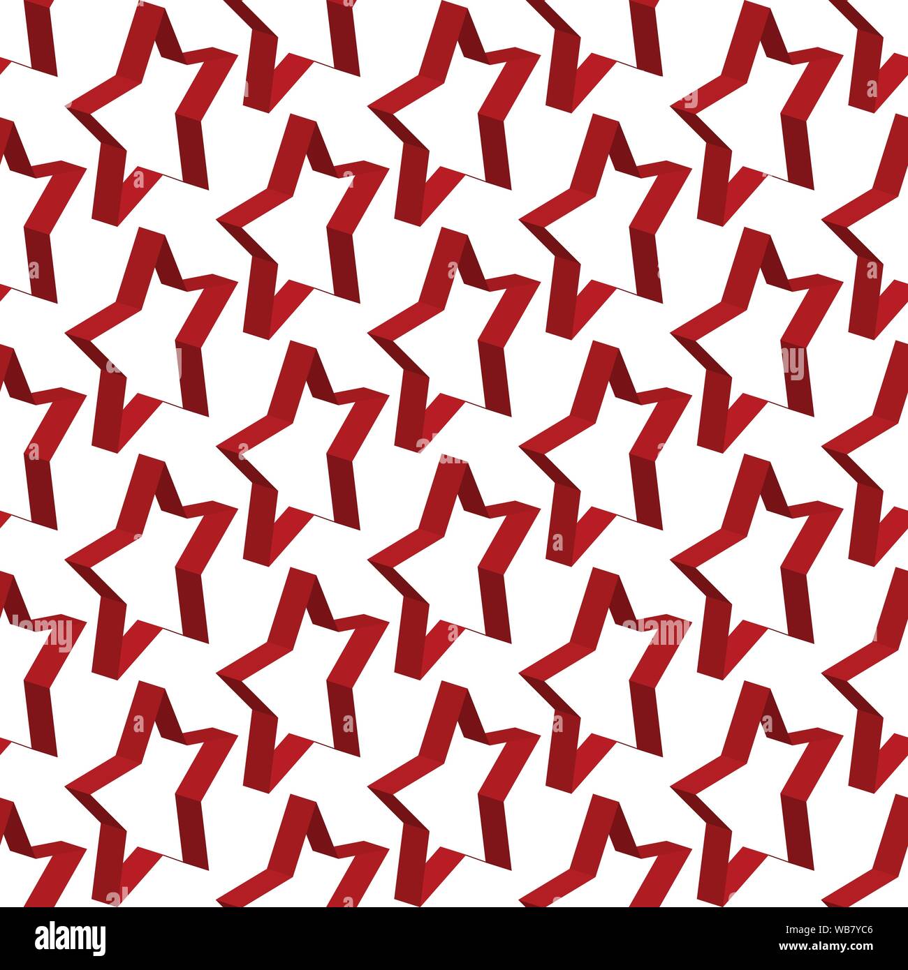 Seamless pattern background with 3d red stars Stock Vector