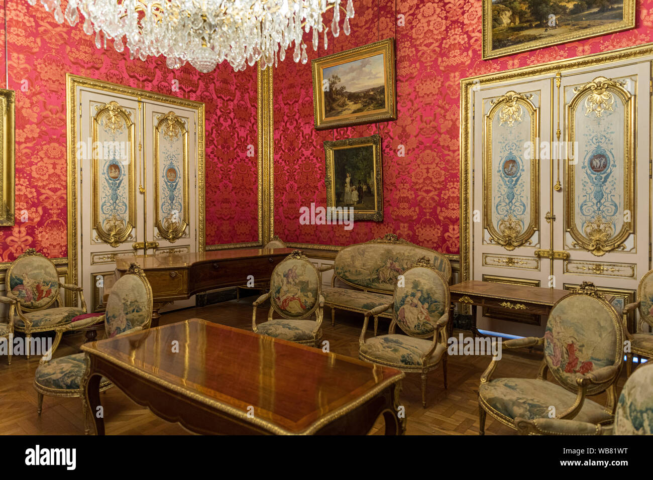 Paris, France July 6, 2018 Apartments of Napoleon III in Louvre